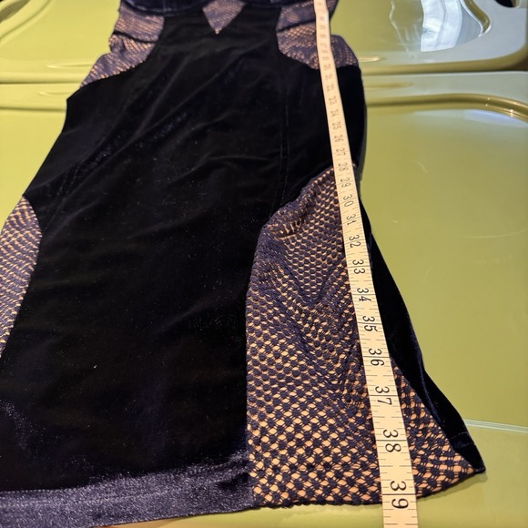 Papaya Velvet Bustier BodyCon Dress Blue Velvet With Mesh Accents Size Large - Picture 4 of 9